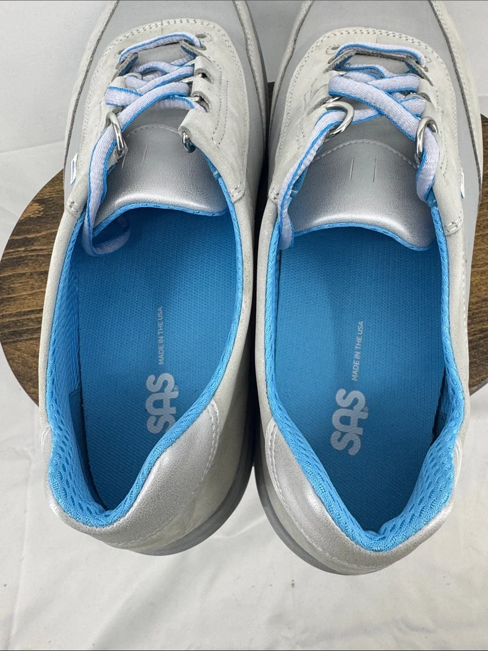 SAS Womens Sporty Walking Shoes in Gray w/ Blue, sz 12 W